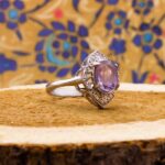 انگشتر آمیتیست الماس تراش نقره زنانه طرح سرودخت - Image 3