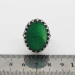 انگشتر عقیق سبز نقره مردانه طرح اشکی "جانم حسن (ع)" - Image 5