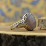 انگشتر عقیق کبود نقره مردانه و زنانه طرح دانارا - Image 2