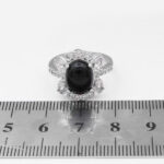 انگشتر عقیق مشکی نقره زنانه طرح حورا - Image 2