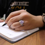 انگشتر عقیق کبود نقره مردانه طرح سدیف - Image 3