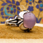 انگشتر عقیق کبود نقره مردانه طرح سدیف - Image 4