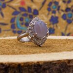 انگشتر عقیق کبود یمنی نقره زنانه طرح سلیمه - Image 3