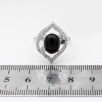 انگشتر عقیق مشکی نقره زنانه طرح شفیعه - Image 2