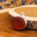 گردنبند عقیق سرخ نقره طرح "حسبی الله" + حرز امام جواد (ع) + تربت امام حسین (ع) - Image 4