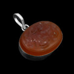 گردنبند عقیق سرخ نقره طرح "حسبی الله" + حرز امام جواد (ع) + تربت امام حسین (ع) - Image 6