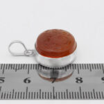 گردنبند عقیق سرخ نقره طرح "حسبی الله" + حرز امام جواد (ع) + تربت امام حسین (ع) - Image 5