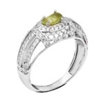 انگشتر زبرجد الماس تراش نقره زنانه طرح تابا