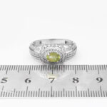 انگشتر زبرجد الماس تراش نقره زنانه طرح تابا - Image 3