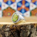 انگشتر زبرجد الماس تراش نقره زنانه طرح لوکس ساران - Image 3