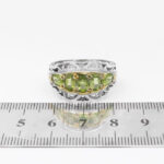 انگشتر زبرجد الماس تراش نقره دست ساز مردانه طرح دور طلایی پاشان - Image 2