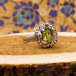 انگشتر زبرجد الماس تراش نقره زنانه طرح سروین - Image 2