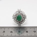 انگشتر زمرد الماس تراش نقره زنانه طرح ساها - Image 4