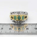 انگشتر زمرد زامبیا الماس تراش نقره دست ساز مردانه طرح فرادین - Image 4