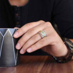 انگشتر زمرد زامبیا الماس تراش نقره دست ساز مردانه طرح فرادین - Image 2