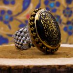 انگشتر حدید صینی نقره مردانه طرح رولکسی "لا فتی الا علی (ع)" - Image 2