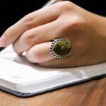 انگشتر حدید صینی نقره مردانه طرح "لا فتی الا علی (ع)" - Image 2