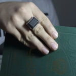 انگشتر حدید صینی نقره مردانه طرح "یا رقیه الشهیده (س)" - Image 4