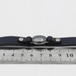 دستبند حدید صینی نقره چرم طبیعی زنانه و مردانه سرمه ای بلند کلاسیک طرح مهرکام + حکاکی - Image 2