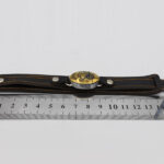 دستبند حدید صینی نقره چرم طبیعی مشکی دو لایه مردانه و زنانه طرح عین علی (ع) + حرز امام جواد (ع) - Image 3