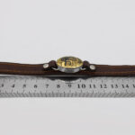 دستبند نقره چرم طبیعی قهوه ای مردانه و زنانه با نگین حدید صینی عین علی (ع) - Image 5