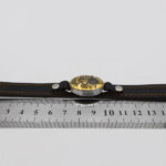 دستبند حدید صینی نقره چرم طبیعی مشکی مردانه و زنانه طرح عین علی (ع) + حرز امام جواد (ع) - Image 2