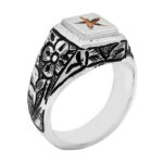 انگشتر حرز امام جواد (ع) نقره دست ساز مردانه و زنانه طرح قلم زنی کاویان