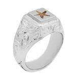 انگشتر حرز امام جواد (ع) نقره دست ساز مردانه و زنانه طرح قلم زنی کیارنگ