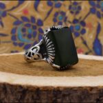 انگشتر یشم نقره مردانه طرح مستطیلی بهمن - Image 2