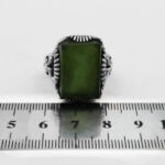 انگشتر یشم نقره مردانه طرح مستطیلی بهمن - Image 3