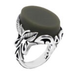 انگشتر یشم نقره مردانه طرح مشهور