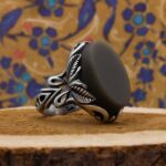 انگشتر یشم نقره مردانه طرح مشهور - Image 3