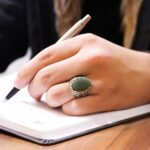 انگشتر یشم نقره مردانه طرح دور طلایی یا زهرا (س) - Image 4