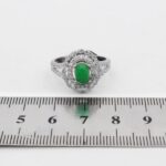 انگشتر یشم نقره زنانه طرح منزلت - Image 2