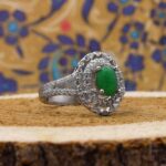 انگشتر یشم نقره زنانه طرح منزلت - Image 3