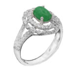 انگشتر یشم نقره زنانه طرح منزلت