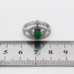 انگشتر یشم نقره زنانه طرح منصوره - Image 2