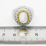 انگشتر در نجف نقره مردانه طرح دور طلایی مهرکام - Image 4