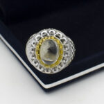 انگشتر در نجف نقره مردانه طرح دور طلایی مهرکام - Image 3