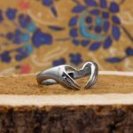 حلقه نقره زنانه و مردانه مدل آغوش طرح قلب - Image 3