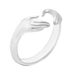 حلقه نقره زنانه و مردانه مدل آغوش طرح قلب