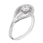 حلقه تک نگین نقره زنانه طرح مهربخت