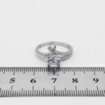 حلقه تک نگین نقره زنانه طرح مهرجان - Image 2