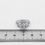 حلقه تک نگین نقره زنانه طرح مه رخ - Image 2