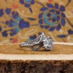 حلقه تک نگین نقره زنانه طرح مه رخ - Image 3