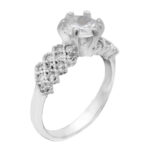 حلقه تک نگین نقره زنانه طرح مهرراز