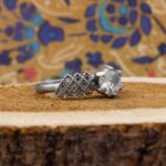 حلقه تک نگین نقره زنانه طرح مهرراز - Image 3