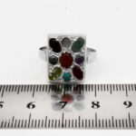 انگشتر چند سنگ نقره زنانه و مردانه دست ساز طرح کیازر + حرز امام جواد (ع) - Image 2