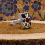 انگشتر چند سنگ نقره زنانه و مردانه دست ساز طرح کیازر + حرز امام جواد (ع) - Image 3