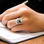 انگشتر چند سنگ نقره زنانه و مردانه دست ساز طرح کیانرخ + حرز امام جواد (ع) - Image 2